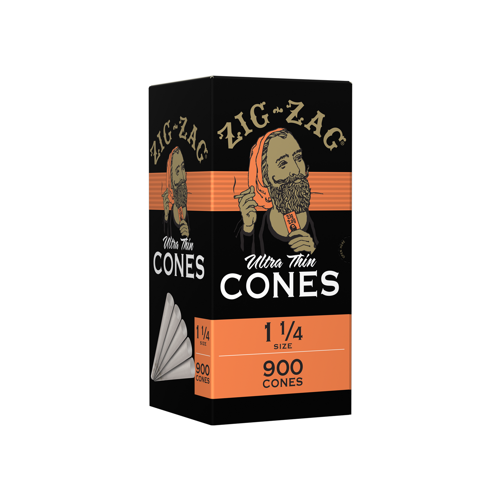 Zig Zag - 1 1/4 Size Ultra Thin Bulk - Cones (Box of 900) - MK Distro