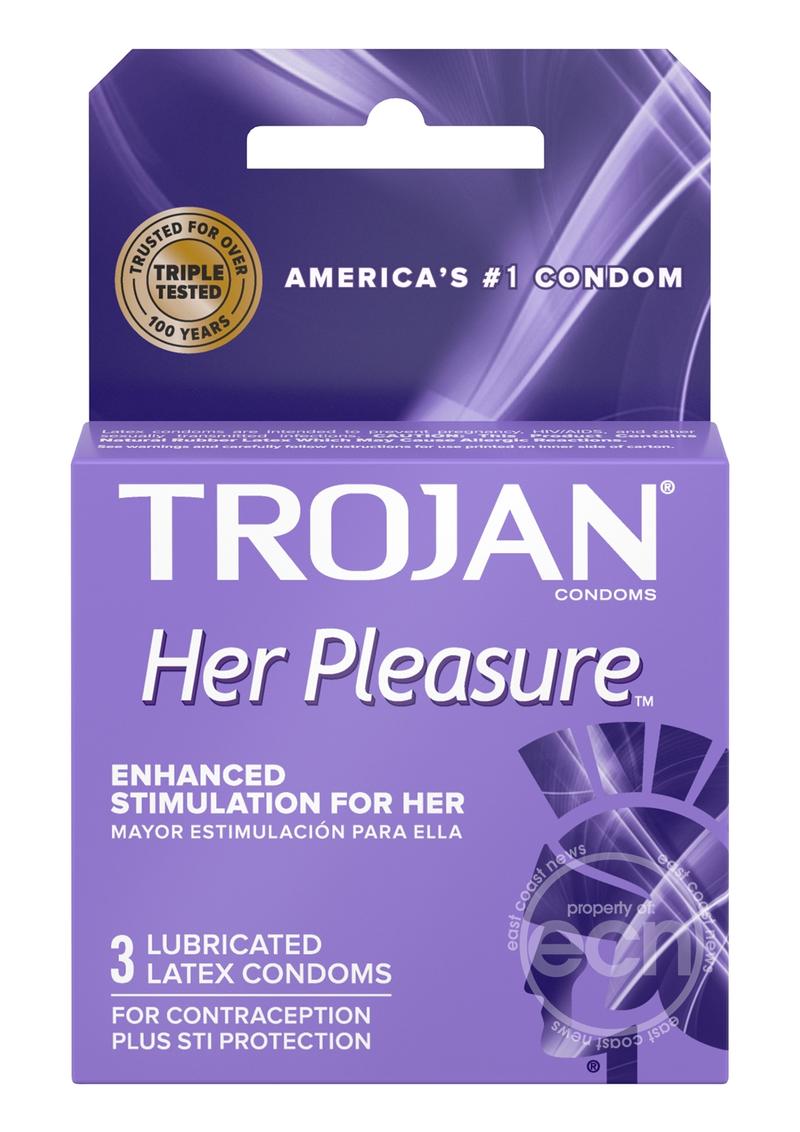 Trojan Condom - Her Pleasure  - (6 Pack x 3)