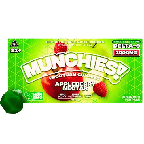 Delta Munchies - Froot Jam Gummies (Delta-9, CBD/CBNCBG) - Gummies and Edibles (100mgx10) - MK Distro