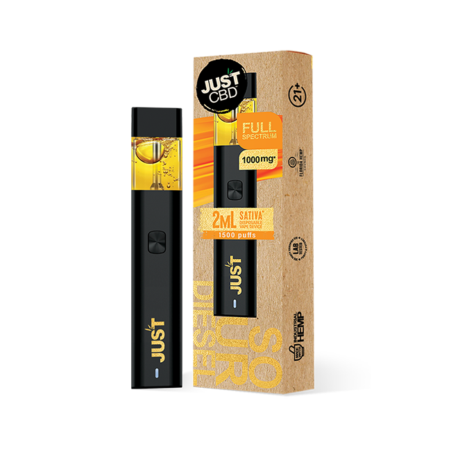 Just CBD - Live Resin Full Spectrum (2mL - 1500 Puffs) - CBD Disposables (1000mg x 10) - MK Distro