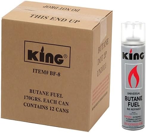 King Butane - Universal Gas Lighter Refill - (Box of 12)