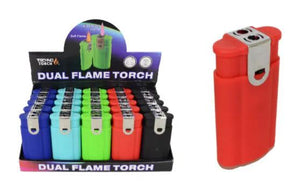 Techno Torch - Dual Flame - Disposable Lighters (Box of 25) - MK Distro