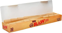 RAW - Classic 1 1/4 Size - Cones (Pack of 32 Cones) - MK Distro