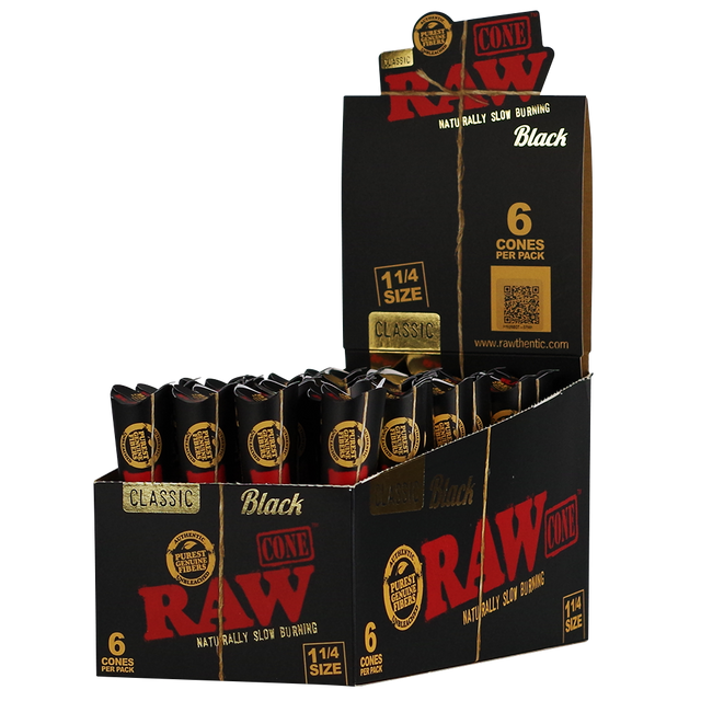 Raw Black 1 1/4 - Cones (6 x 32)