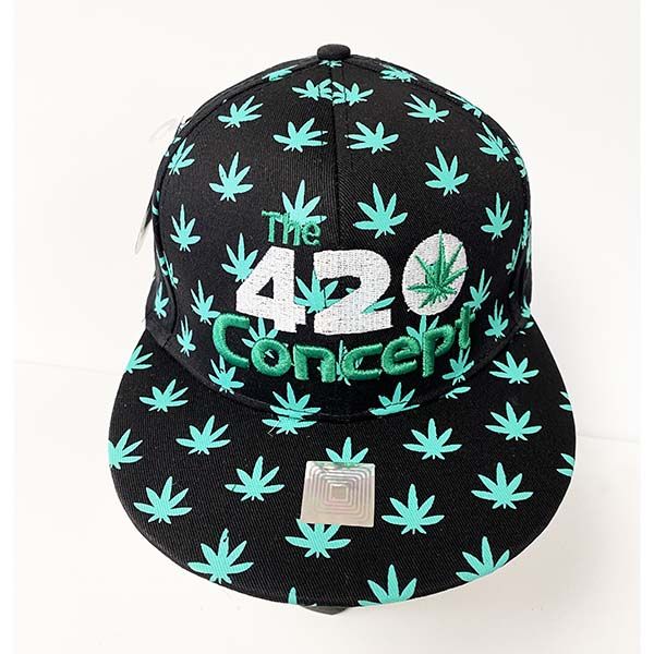 Adjustable Baseball Hat - The 420 Concept (Black/Green) - MK Distro