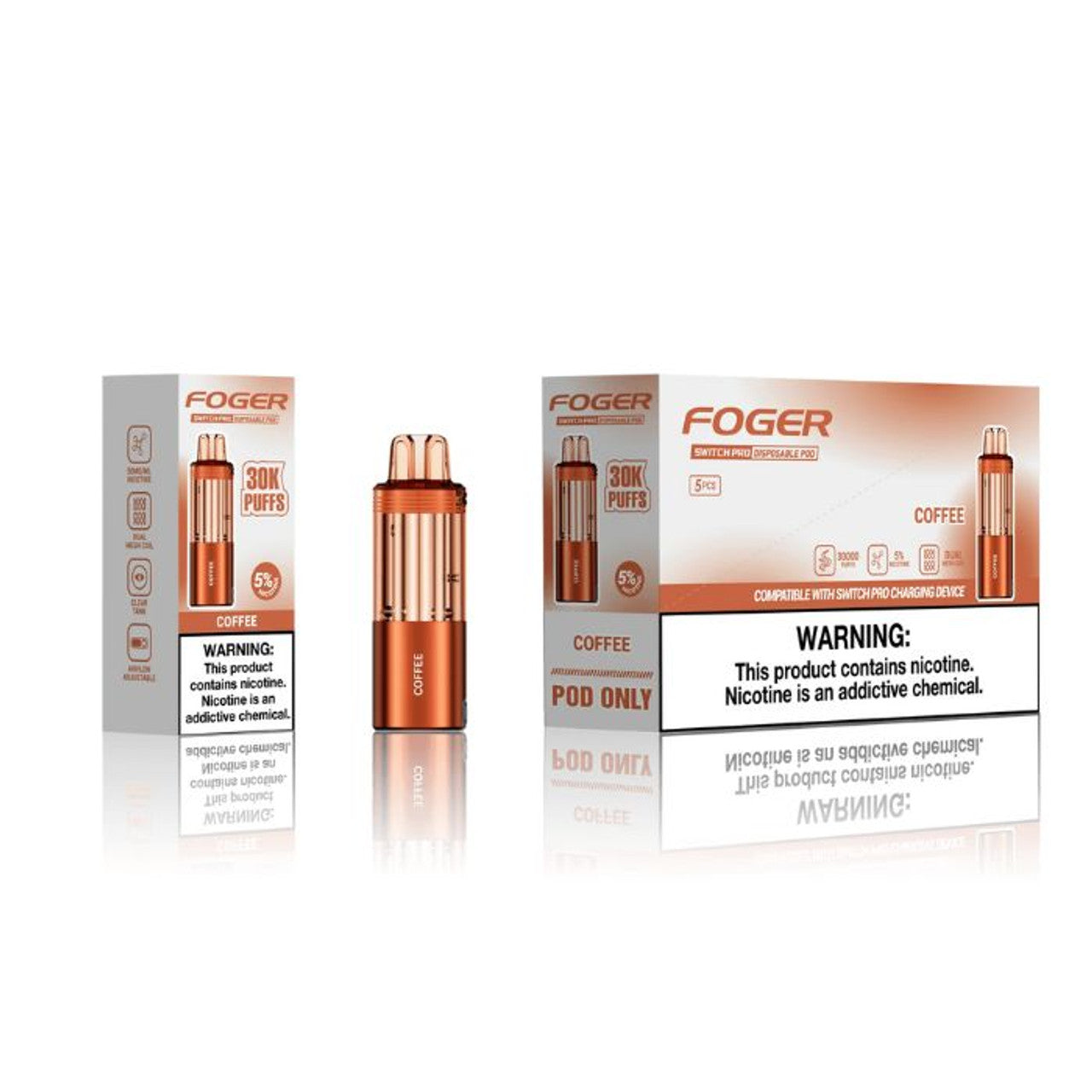 Foger Switch Pro Pod 30k - Disposable Pod (5% - 30,000 Puffs) - Box of 5