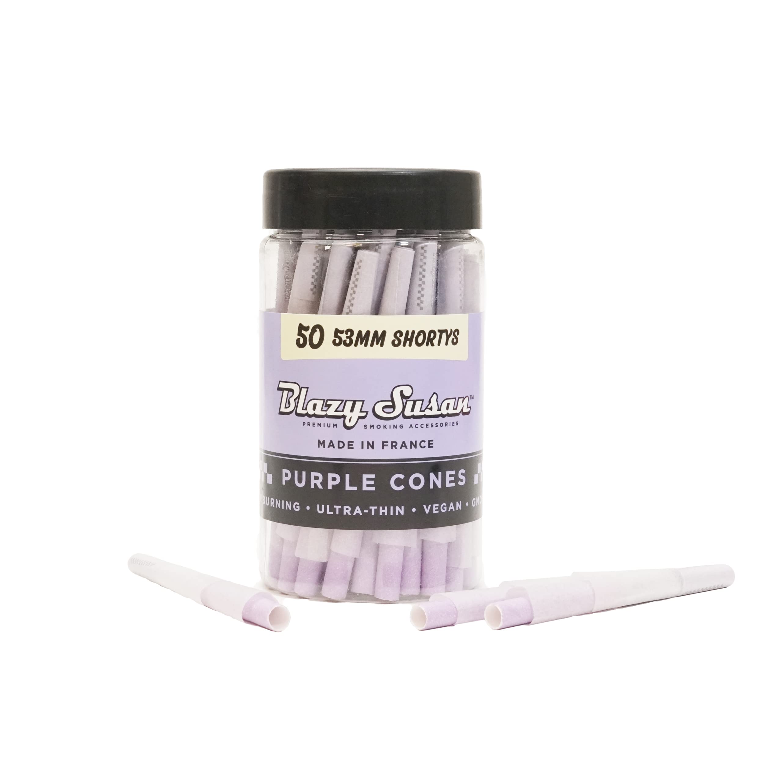 Blazy Susan - 53mm Shortys Pre-Rolls Cones (Jar of 50)