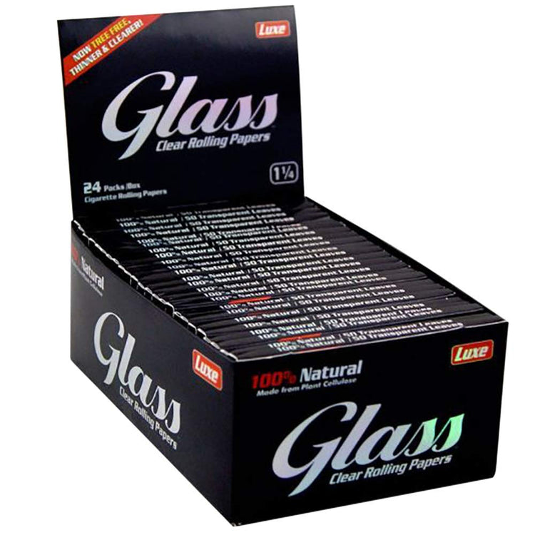 Luxe Glass - 1 1/4 Size Mini Clear - Rolling Papers (24 x 50 Papers) - MK Distro