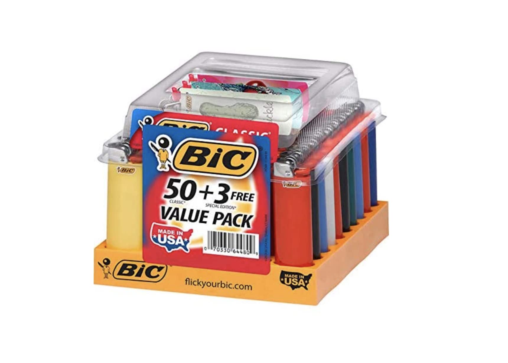 BiC Maxi - Classic Series - Pocket Lighters (50-Count Tray + 3) - MK Distro