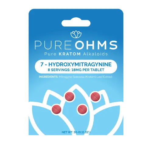 Pure OHMS - 7-Hydroxymitragynine Tablets (18mg x 4ct) - Kratom Capsules (Single)