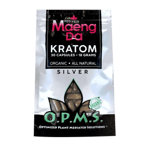 OPMS Silver - Kratom Capsules Bag (30ct / 18g) - MK Distro