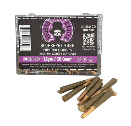 Voodoo Exotix - Premium Indoor Grown (THC-A) - Hemp Pre-Rolls (1.5g x 50 Pre-Rolls)