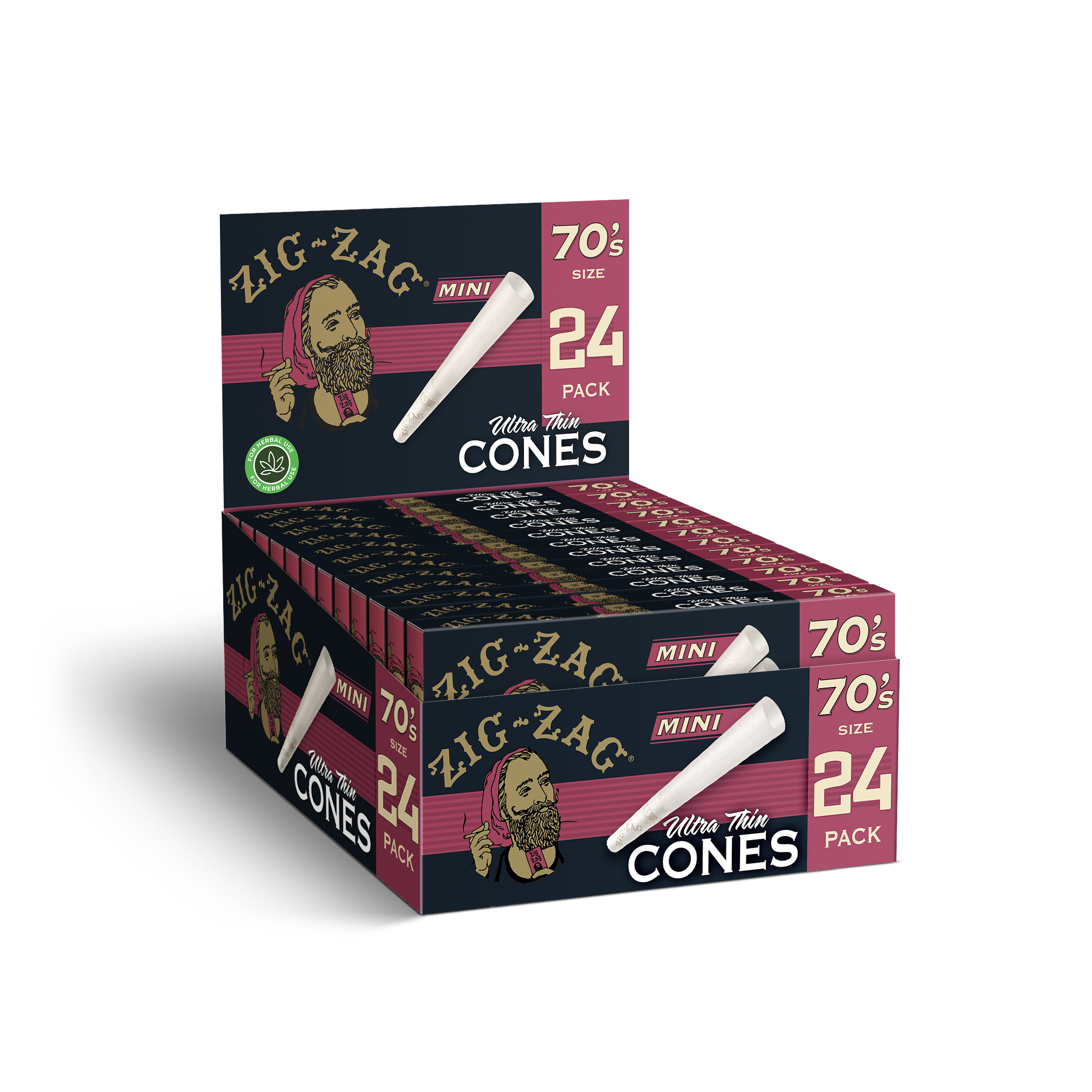 Zig Zag - 70's Mini Ultra Thin - Cones (12 x 24 Cones) - MK Distro