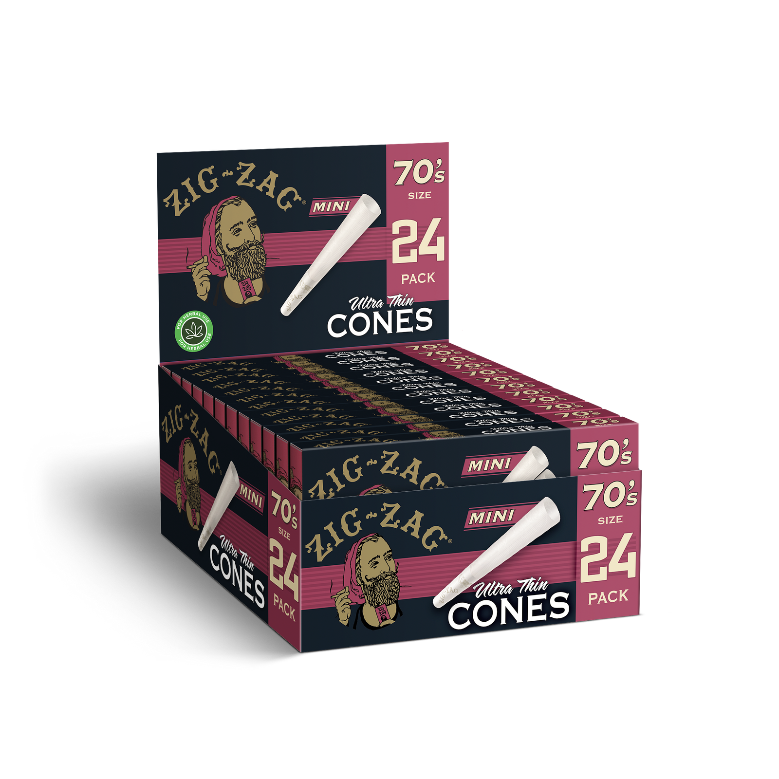 Zig Zag - 70's Mini Ultra Thin - Cones (12 x 24 Cones) - MK Distro