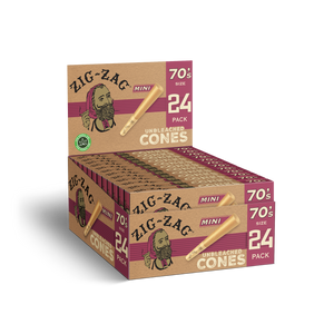 Zig Zag - 70's Mini Unbleached - Cones (12 x 24 Cones) - MK Distro