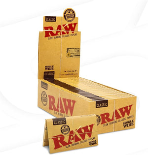 RAW - Classic Single Wide - Rolling Papers (25 x 100 Papers) - MK Distro