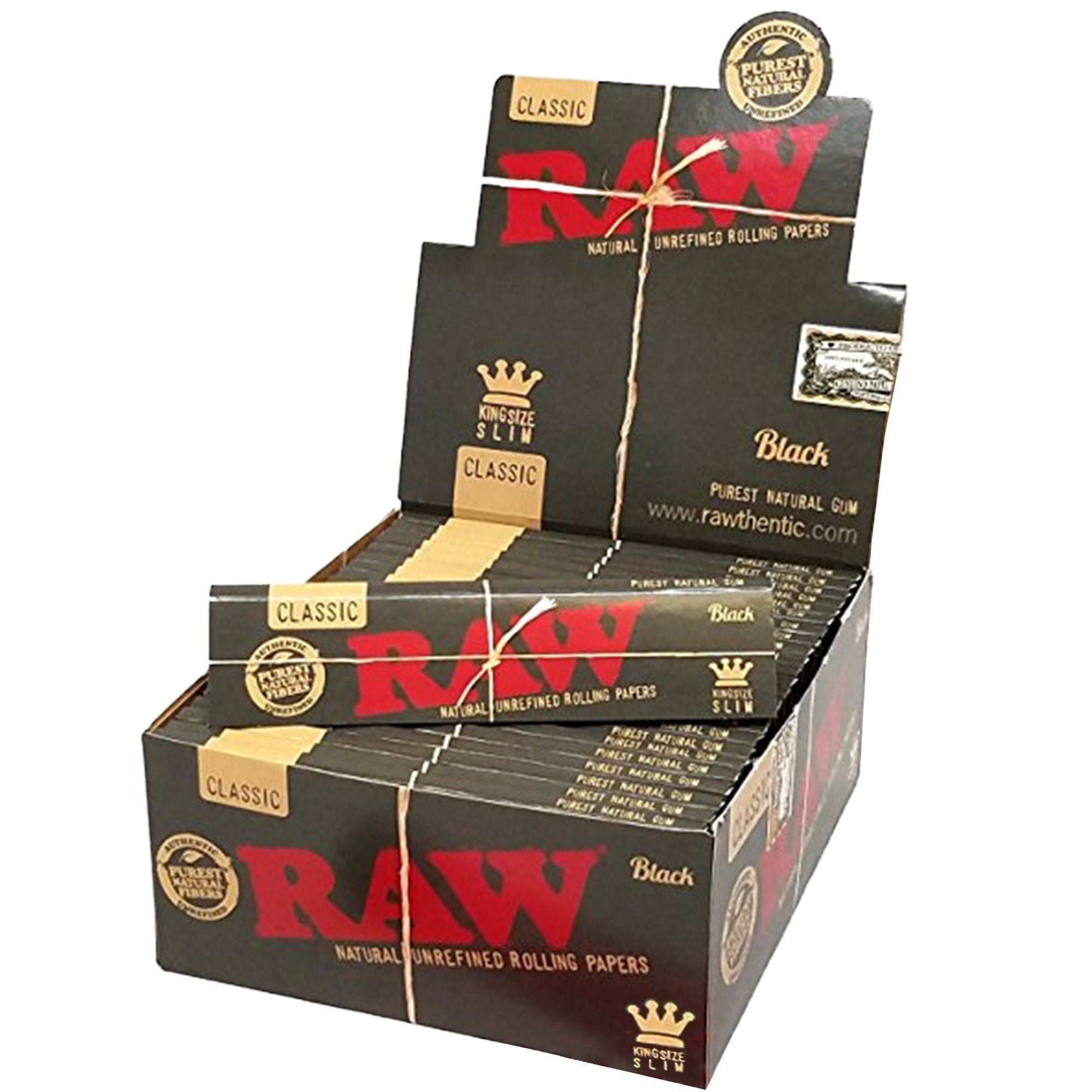 RAW - Black King Size Slim - Rolling Papers (50 x 32 papers) - MK Distro