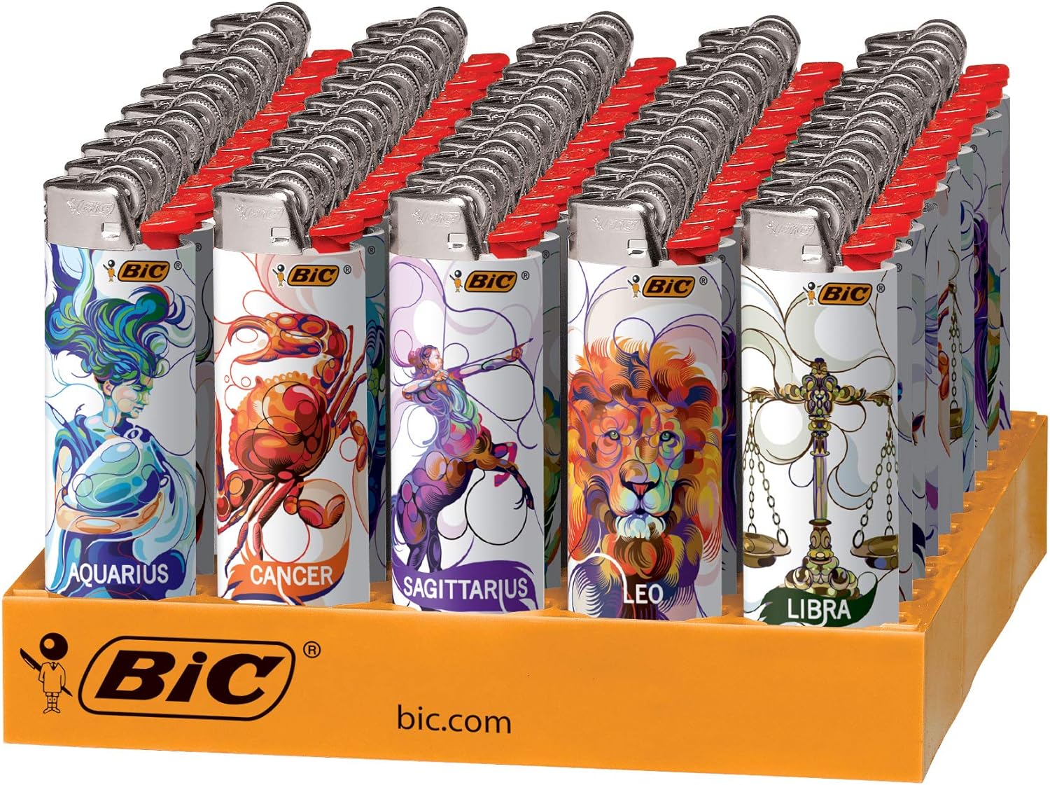 BiC Maxi - Special Edition Astrology Series - Pocket Lighters (50-Count Tray) - MK Distro