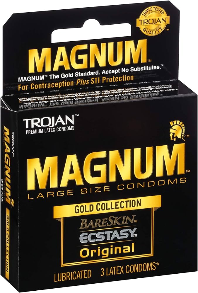 Trojan Condom - Magnum Gold Collection (Bare Skin, Ecstasy, Original)  - Pack of 6