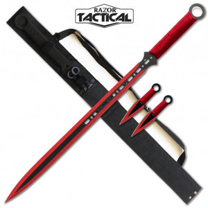 RT-9028 28" Machete & 2 Throwing Knives w/Sheath (24/12/30*13*10/40) - MK Distro