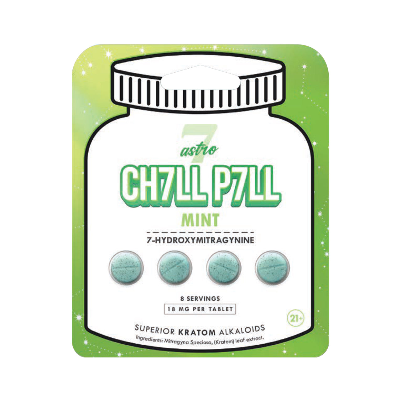 Astro 7 - Chill Pill 7 Hydroxymitragynine - (18mg x 4 Capsules)