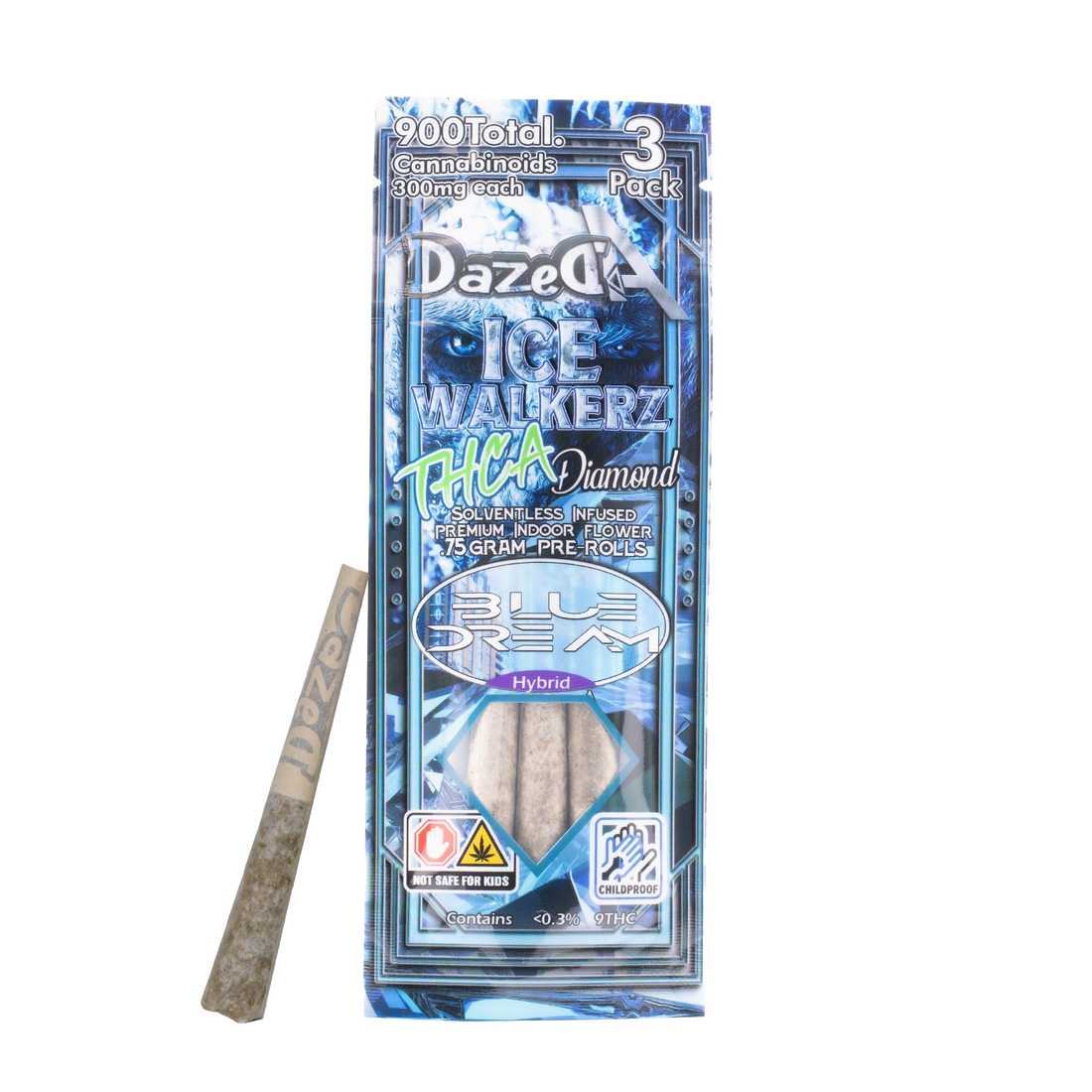 Dazed - Ice Walkerz (THC-A) - Hemp Pre Rolls (0.75g x 10) - MK Distro