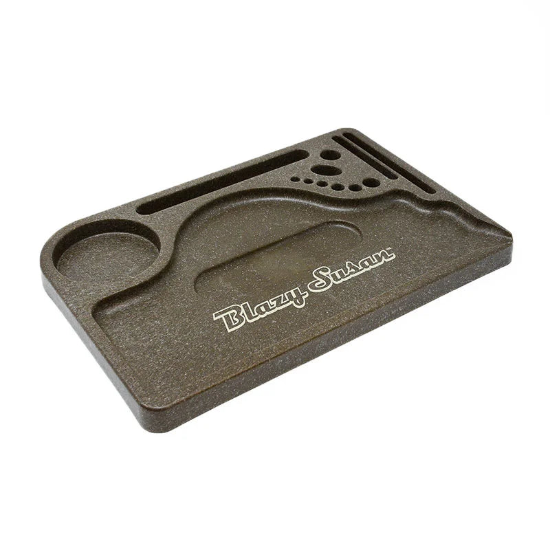 Blazy Susan Hemp Plastic Rolling Trays - Brown - MK Distro