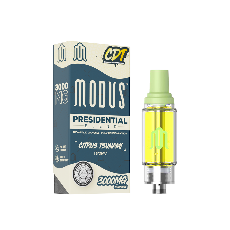 MODUS - CDT Presidential Blend (THC-A Liquid Diamond + Pegasus D8 + THC V) - Hemp Cartridges (3g x 5) - MK Distro