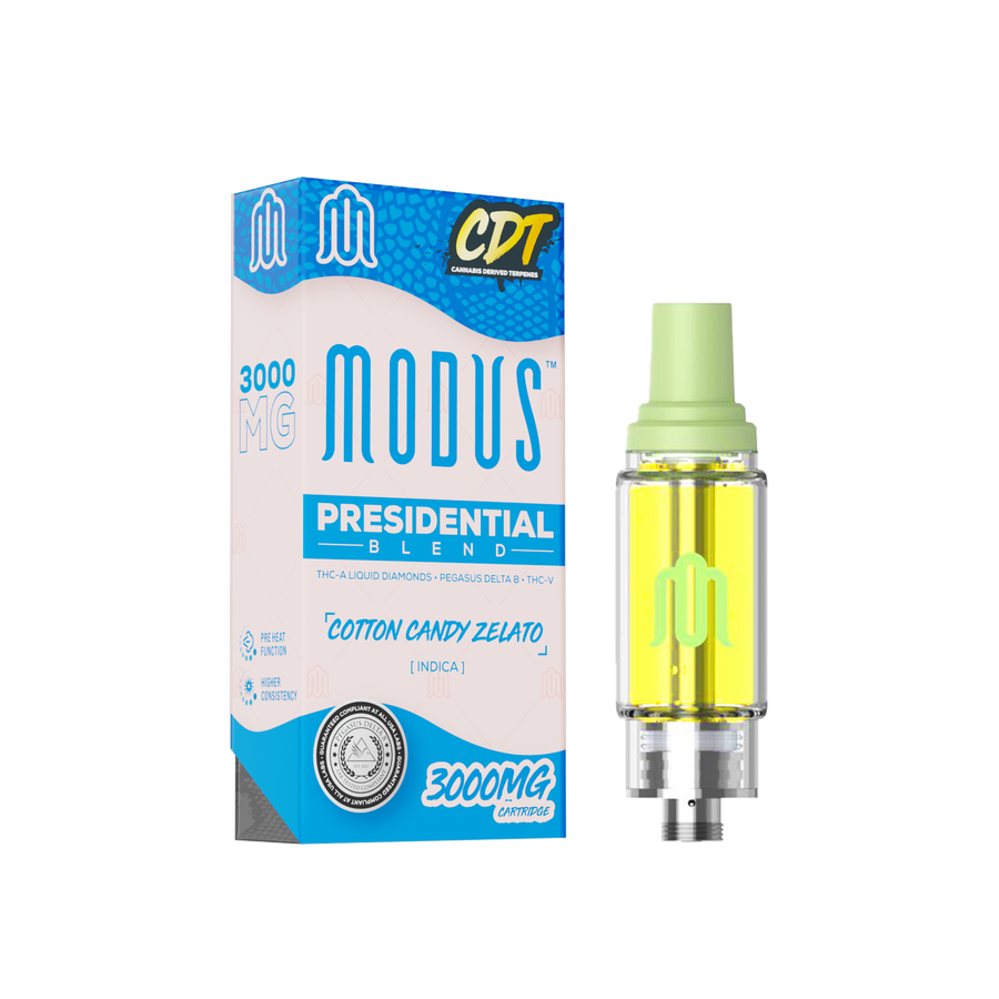 MODUS - CDT Presidential Blend (THC-A Liquid Diamond + Pegasus D8 + THC V) - Hemp Cartridges (3g x 5) - MK Distro