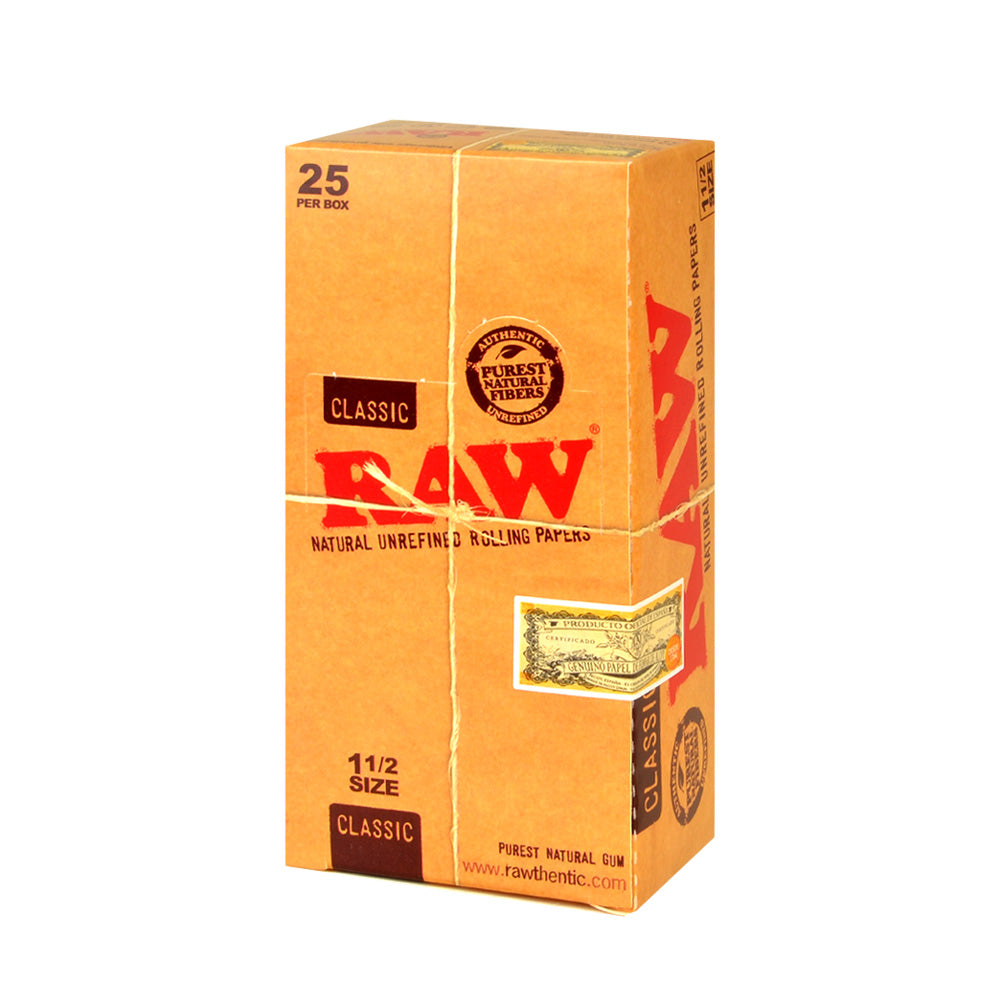 RAW - Classic 1 1/2 Size - Rolling Papers (25 x 33 Papers) - MK Distro