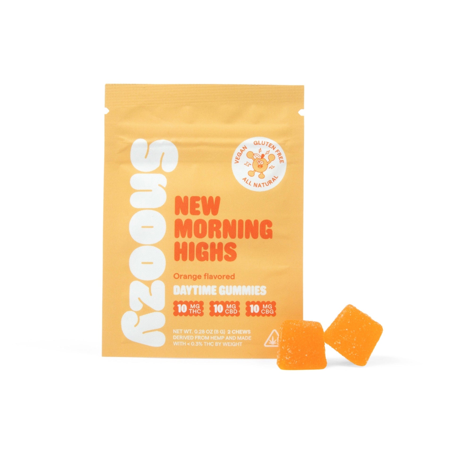 Snoozy - New Morning Highs(DayTime Gummies 10mg THC+10mg CBD+10mg CBG) - Box of 20