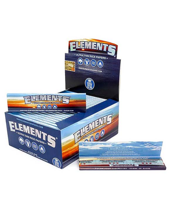 Elements- Slim Ultra Thin Rice King Size - Rolling Papers (50 x 33 Papers) - MK Distro