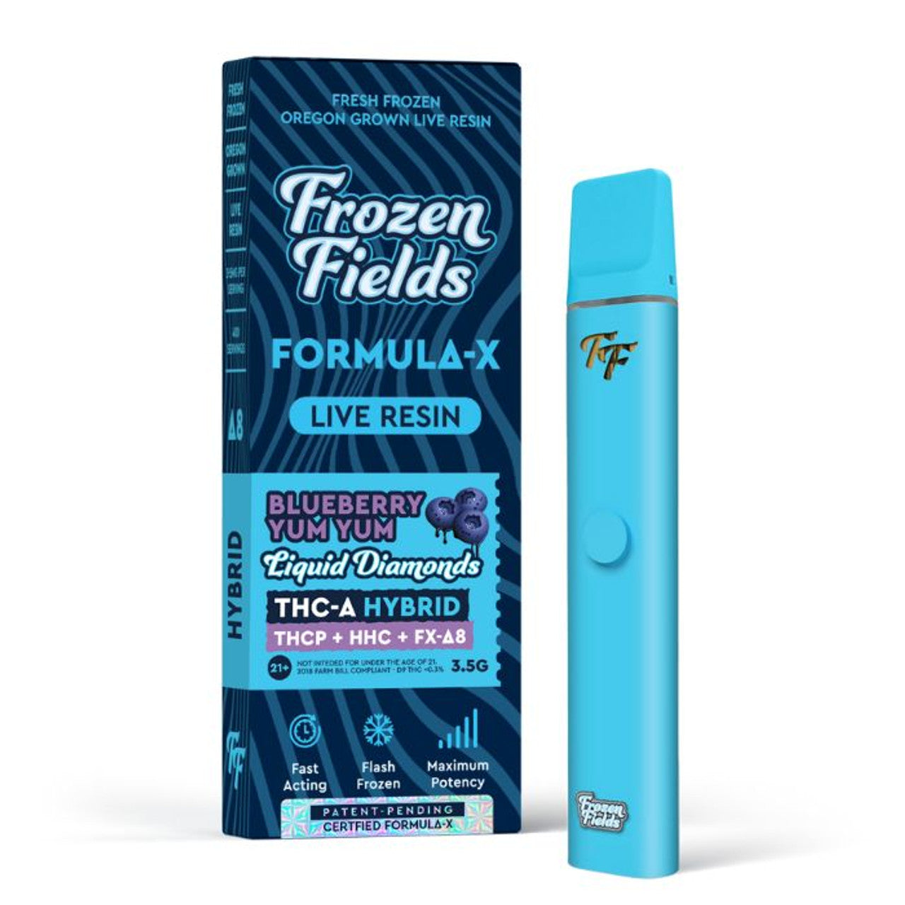 Frozen Fields Formula - X (THC-A+THCP+HHC+D8 Live Resin) - Hemp Disposable (3.5g x 5) - MK Distro