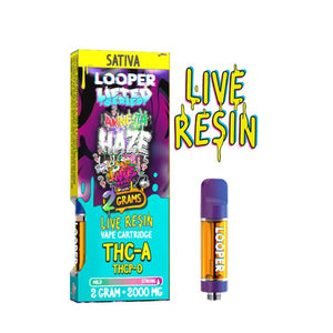 LOOPER - Lifted Live Resin (THC-A+THC-P+HHC) - Hemp Cartridges (2g x 5) - MK Distro