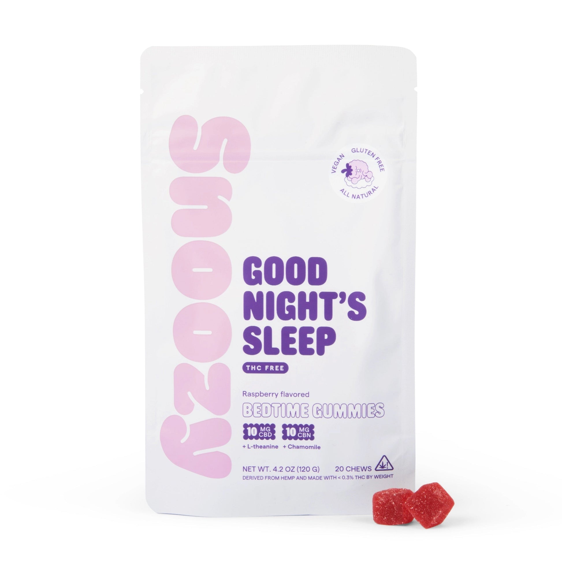 Snoozy - Good Night's Sleep (BedTime Gummies - 10mg CBD + 10mg CBN) - Pack of 20 Gummies