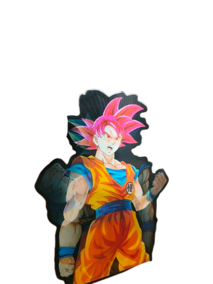 Holographic 3D Sticker - Goku Super Saiyan God - MK Distro