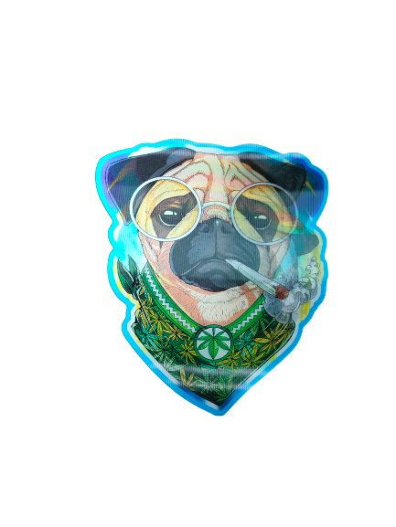 Holographic 3D Sticker - Smoking Dog/Panda - MK Distro