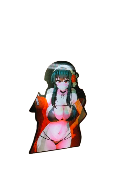 Holographic 3D Sticker - Bathing Suit Anime Character - MK Distro