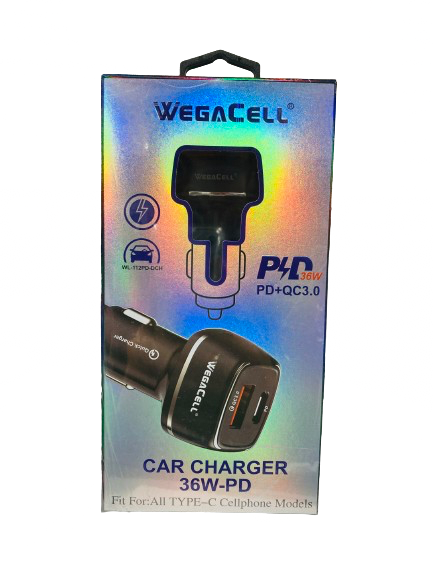 WegaCell - Quick Charge (PD Car Charger + QC3.0) - Electronics (36W Output) - MK Distro