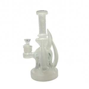 9.5" Water Pipe Tattoo Frosted Horned - C215 - MK Distro