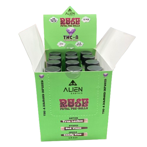 Alien Exotics - 3 in 1 Rose Petal (THCA Diamond Infused) - Delta Pre-Rolls (1.5g x 12) - MK Distro