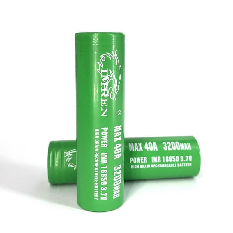 Imren - 18650 3200mAh 40A 3.7v Green Batteries (Single)