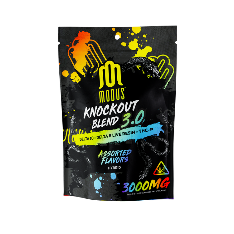 Modus - Knockout Blend 3.0 (D10 + D8 Live Resin + THC-P) - Delta Gummies (3000mg x 5) - MK Distro