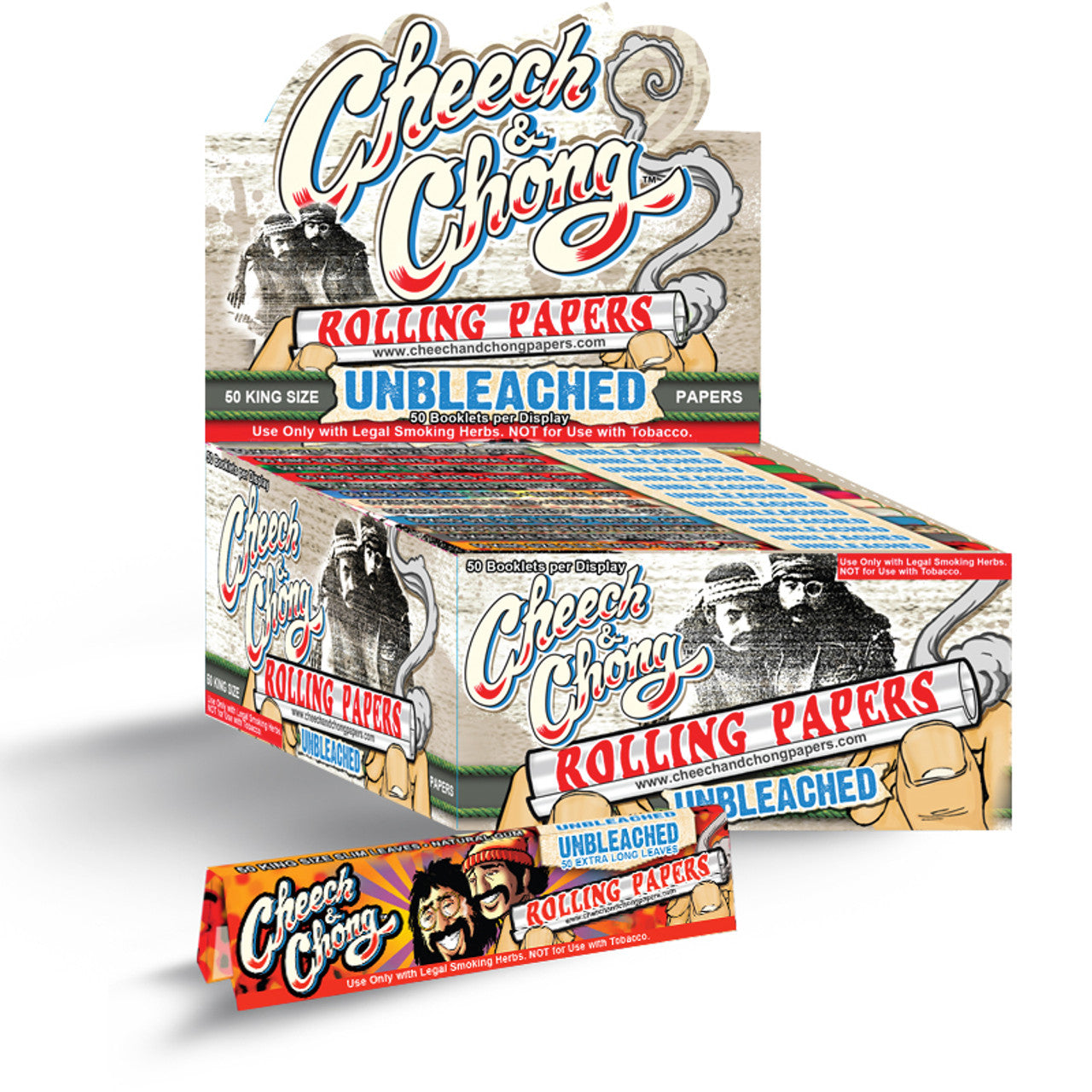 Cheech And Chong - Unbleached Papers King Size - Rolling Papers (50 x 50 Papers) - MK Distro