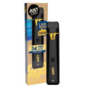 Just CBD - Live Resin Full Spectrum (2mL - 1500 Puffs) - CBD Disposables (1000mg x 10) - MK Distro