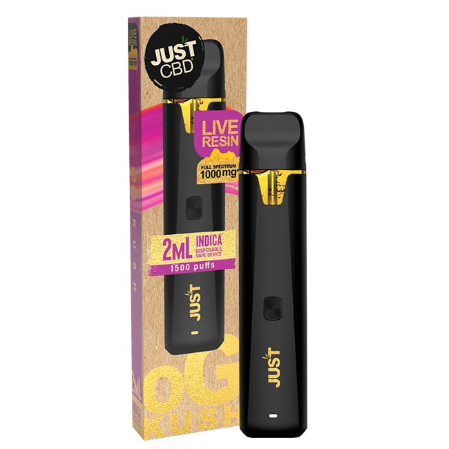 Just CBD - Live Resin Full Spectrum (2mL - 1500 Puffs) - CBD Disposables (1000mg x 10) - MK Distro