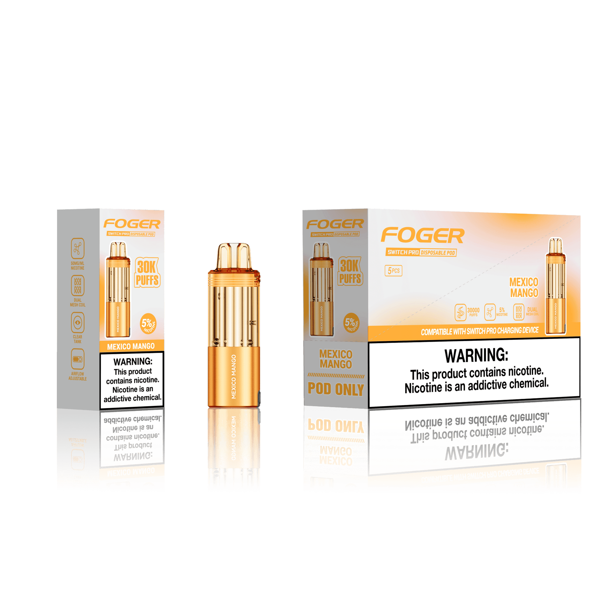 Foger Switch Pro Pod 30k - Disposable Pod (5% - 30,000 Puffs) - Box of 5