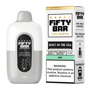 Fifty Bar - Built In The USA - Disposable Vape (5% - 20,000 Puffs) - Box of 5