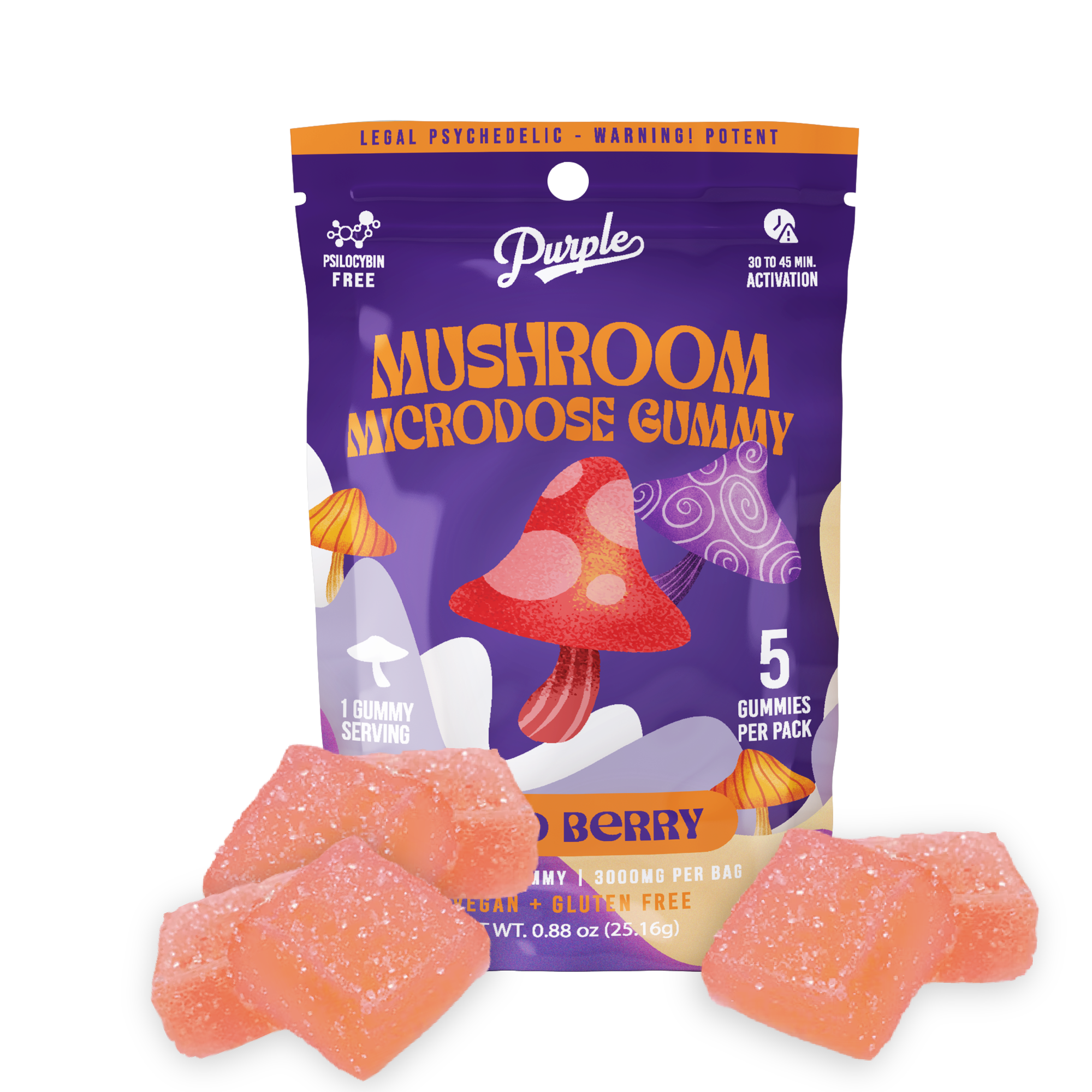 Purple - Enhanced Microdose (Vegan + Gluten Free) - Gummies & Edibles (3000mg x 10) - MK Distro