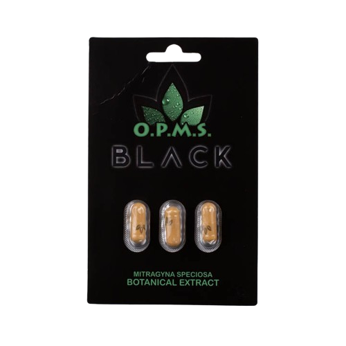 OPMS Black Capsules - Kratom Capsules (3ct x 10)